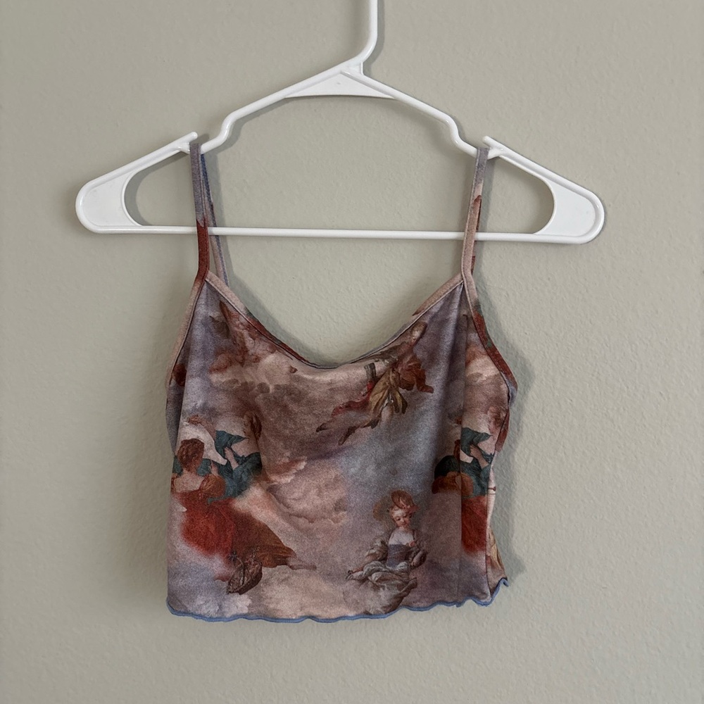SHEIN Pink and Purple Sleeveless Crop Camisole